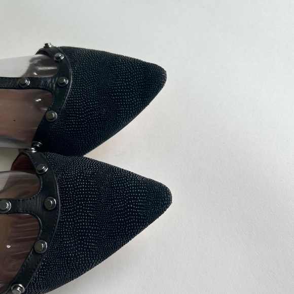 Halogen Black Fabric Leather Point Toe Ankle Strap Sandals size 8 - Picture 13 of 16